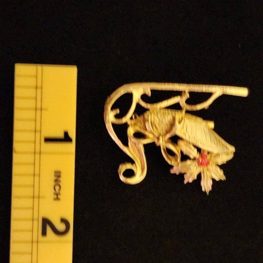 Sleigh Brooch Christmas Vintage - Picture 5 of 5